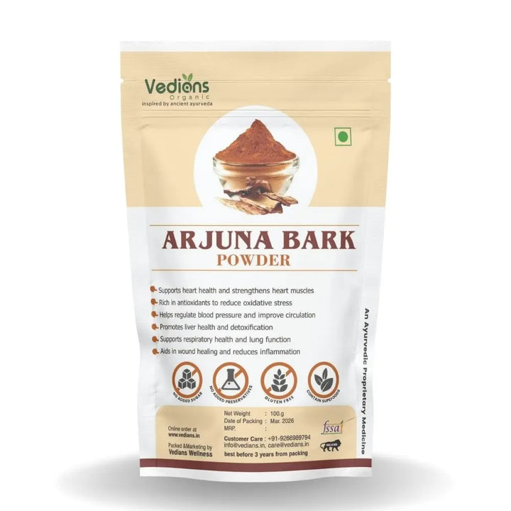 Vedians Organic Arjuna Bark Powder 100 gm Vedians