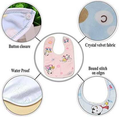 Vedians Baby Button Bibs Apron for Feeding Vedians